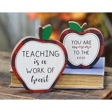 2 Set Work of Heart Apple Blocks - The Fox Decor
